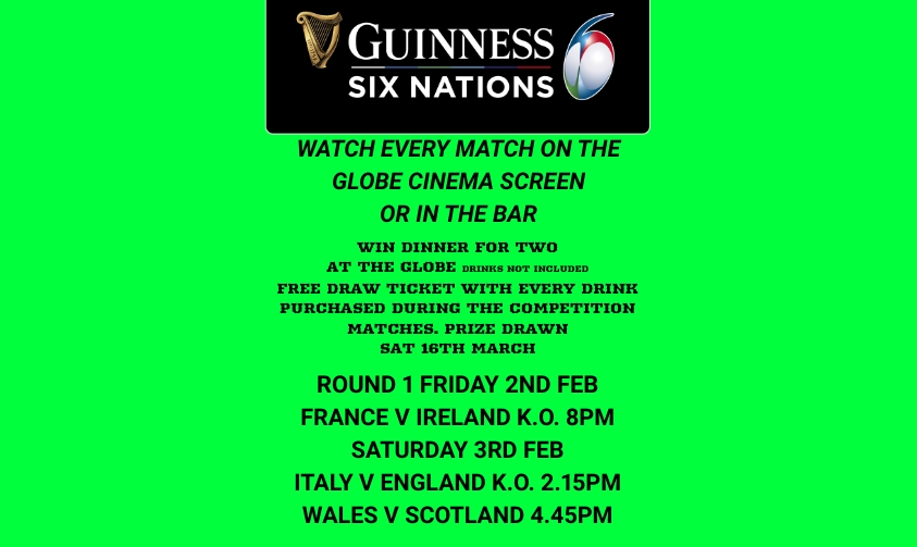 6 NATIONS RUGBY 2024 AT THE GLOBE INN