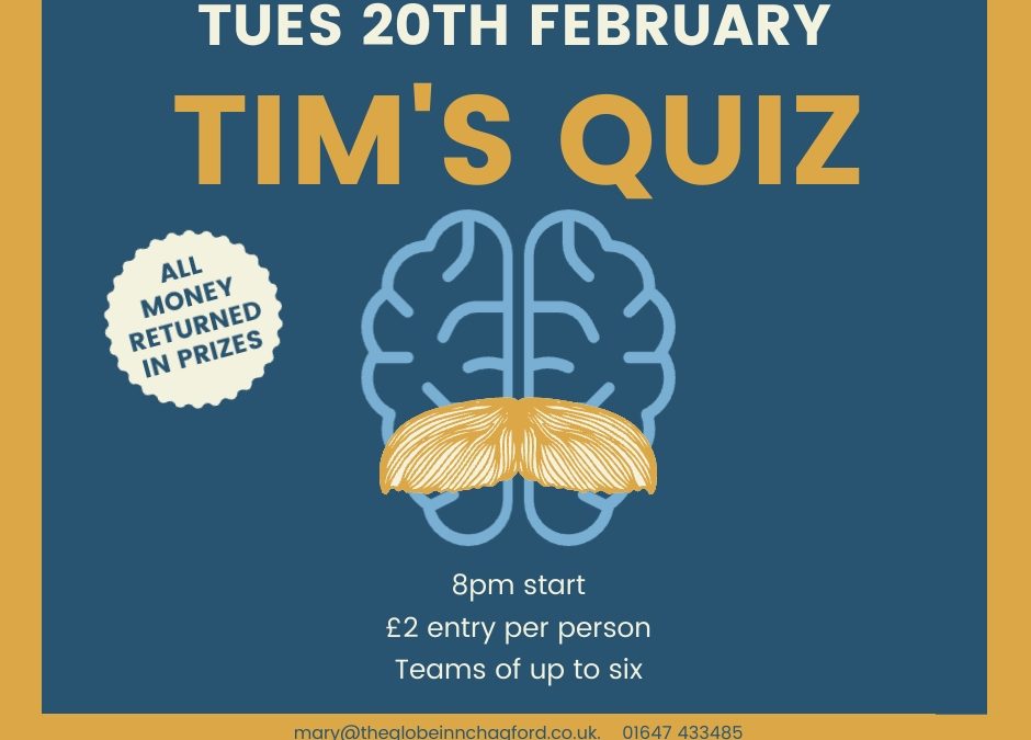 THE GLOBE QUIZ IS BACK THIS FEBRUARY THE 20TH AT 8 PM